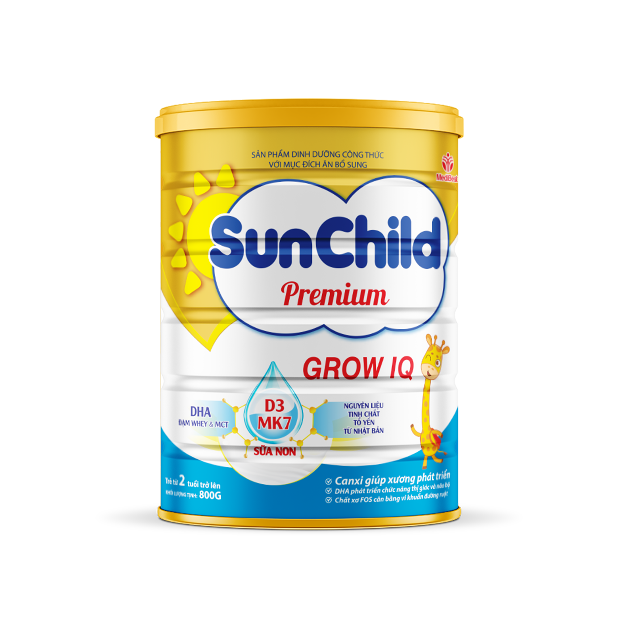 Sản phẩm dinh dưỡng công thức với mục đích ăn bổ sung SUNCHILD PREMIUM GROW IQ